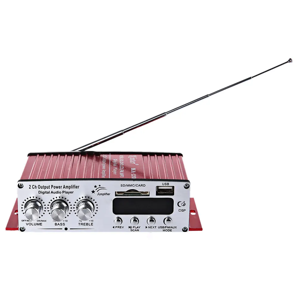Kinter MA 120 стерео аудио усилитель портативный мини В 2CH 12 динамик Поддержка HiFi FM SD USB