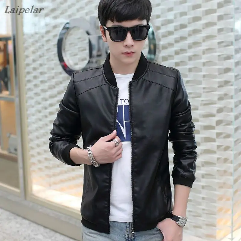 

Leather jacket male thick youth Korean Slim Winter casual men's jacket autumn and winter men's clothing with leather tide