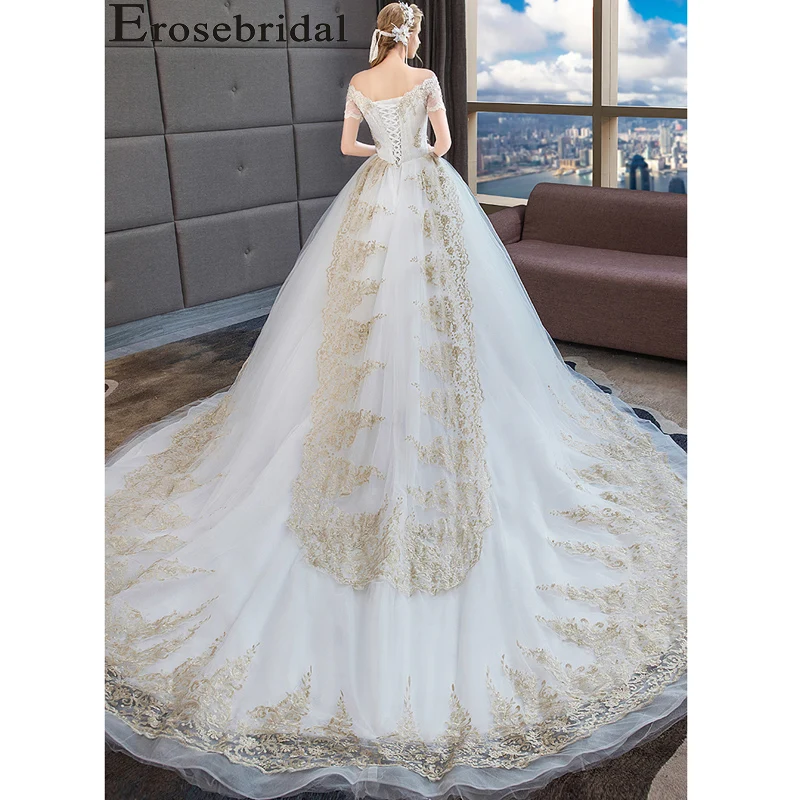 Erosebridal Новое поступление 2019 кружевное свадебное платье Винтаж на шнуровке