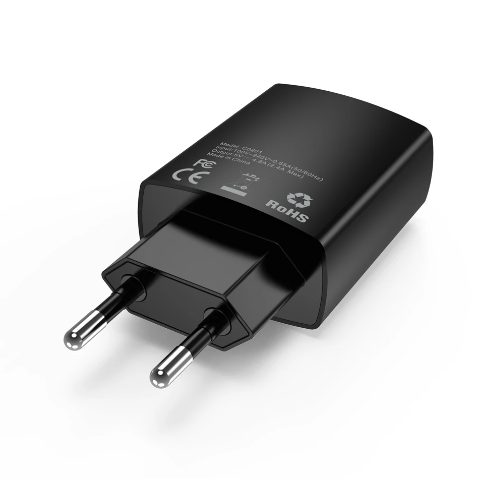 CHOETECH 24 W 4.8A двойное универсальное usb зарядное устройство для путешествий iPhone X 8 Plus
