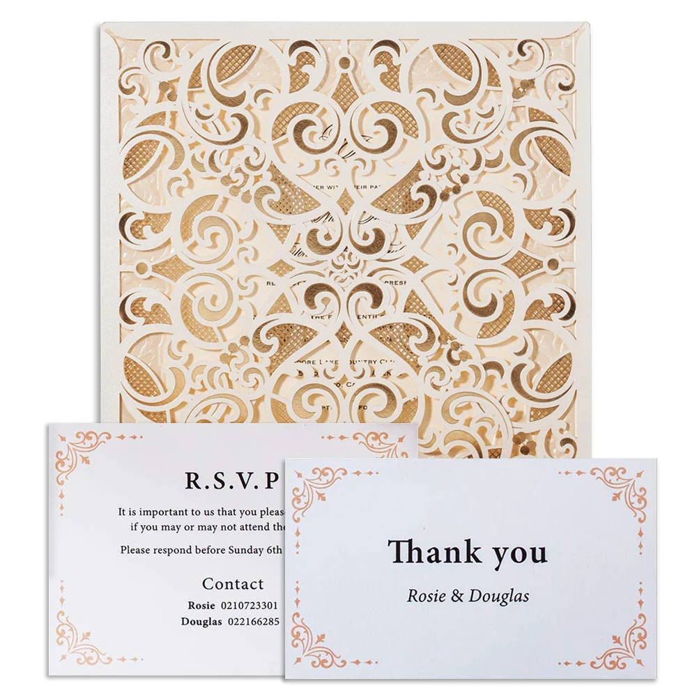 WISHMADE 1 шт. лазерная резка свадебные пригласительные открытки с открытка RSVP и