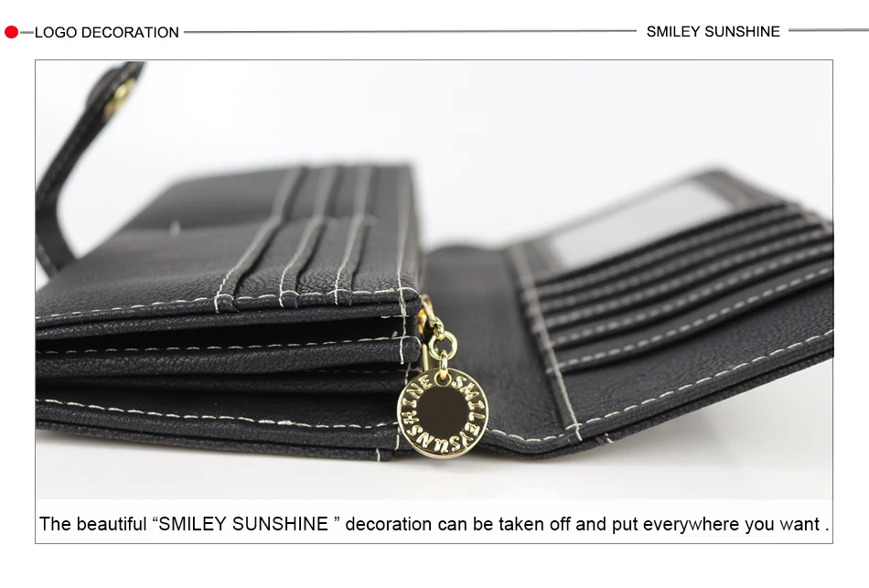 Бренд SMILEY SUNSHINE, женские кошельки с ремешком,, женский кожаный длинный красный кошелек, большие женские кошельки, monederos portefeuille femm
