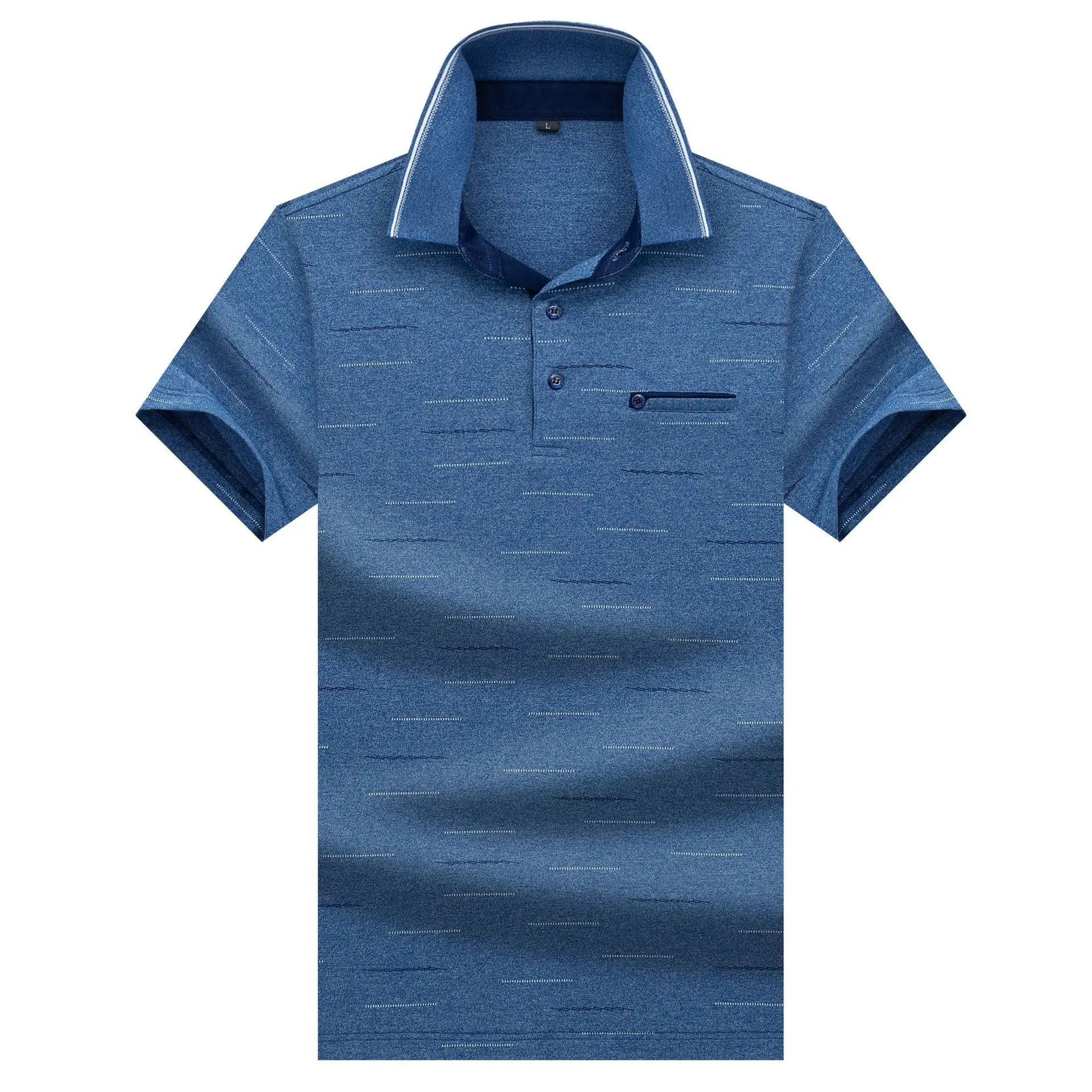 Мужская рубашка поло, homme camisa, брендовая, летняя, короткий рукав, с принтом, с карманами, мужские Поло, бизнес стиль, повседневная мужская одежда размера плюс XXXL9681 - Цвет: Синий