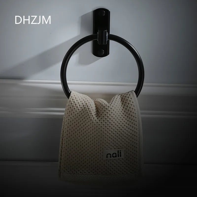 Современная мода индивидуальные черные кольца для полотенец Космический