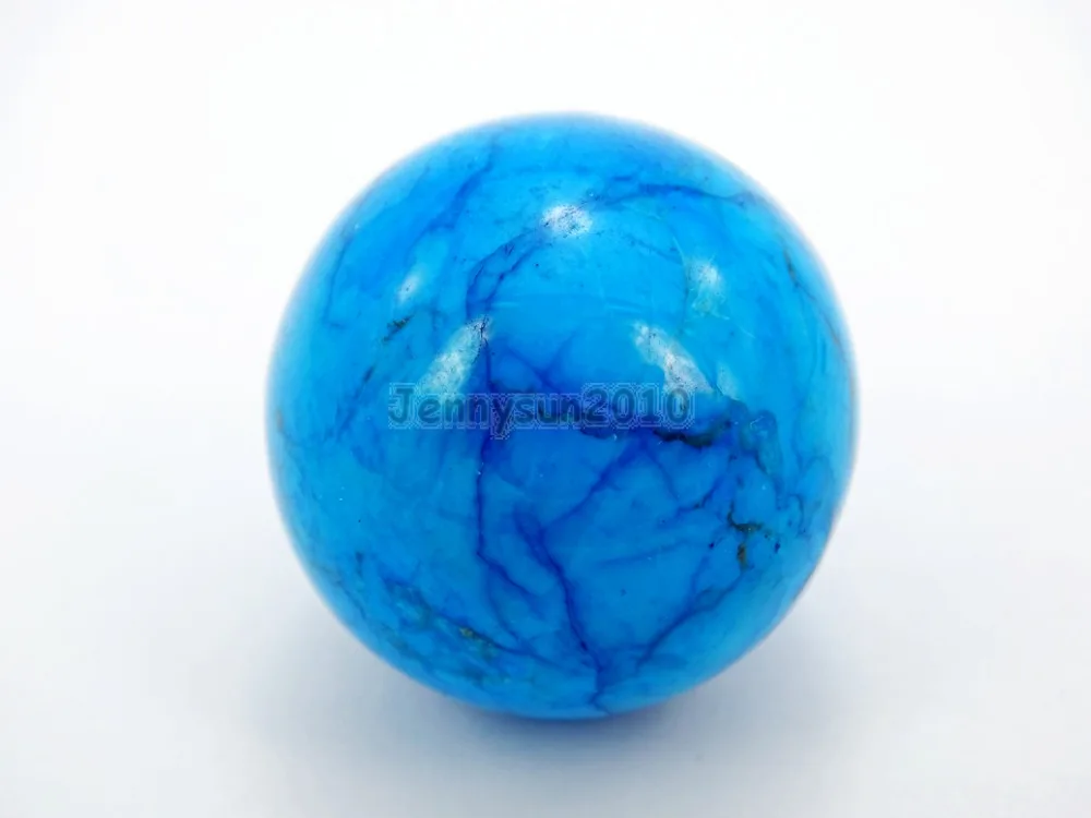 Natural Collectible Stabilized Blue Tur-quoise Gems Stone Round Ball Decor Statue Sphere Handball Health Massager 30mm 5Pcs/Pack | Украшения
