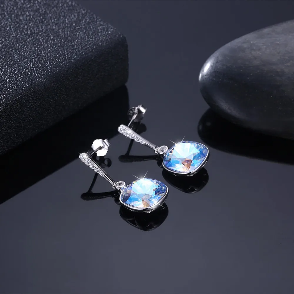 LEKANI кристаллы от Swarovski кошка жемчужные серьги 925 женские серьги ювелирные изделия Элегантный шик простой Brincos 11 цветов подарок