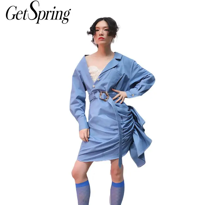 GETSRING женское платье темперамент длинный рукав кружево до оборки винтажное ретро