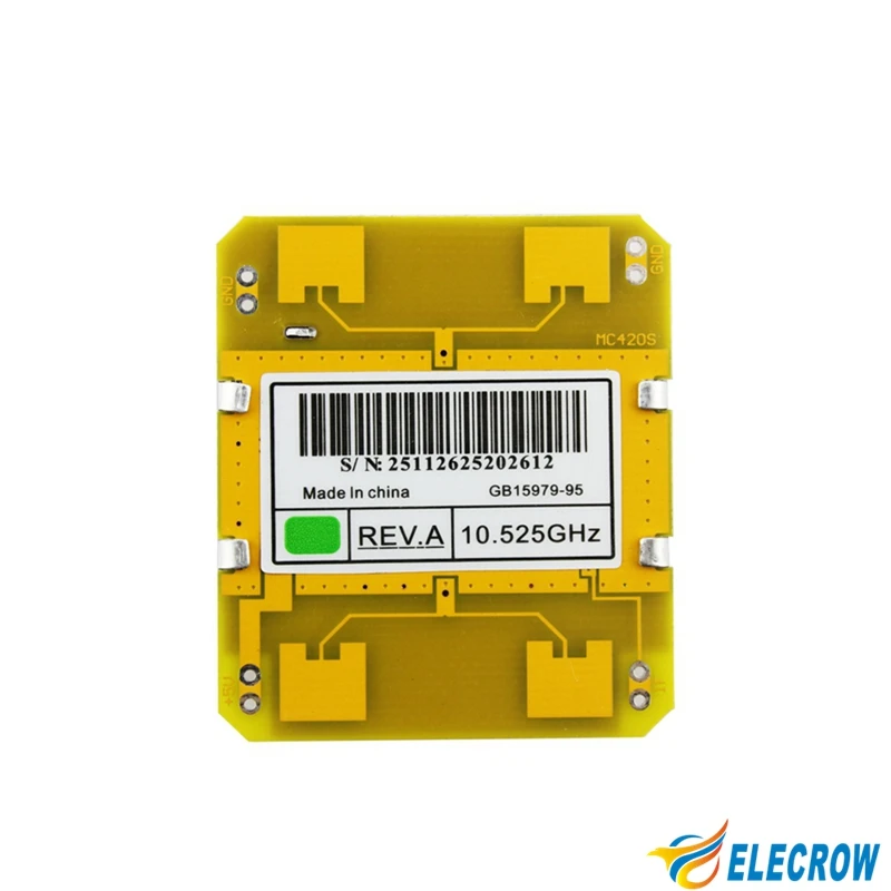 Elecrow Digital Microwave Sensor Module Motion 10.525GHDetection Rack Doppler X Band Radar Detector Sensor Module