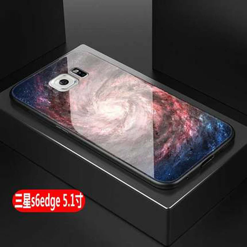 Tempered Glass Case For Samsung Galaxy S6 Edge+ Soft Silicone Frame Hard Back Cover G9280 Cases shell | Мобильные телефоны и