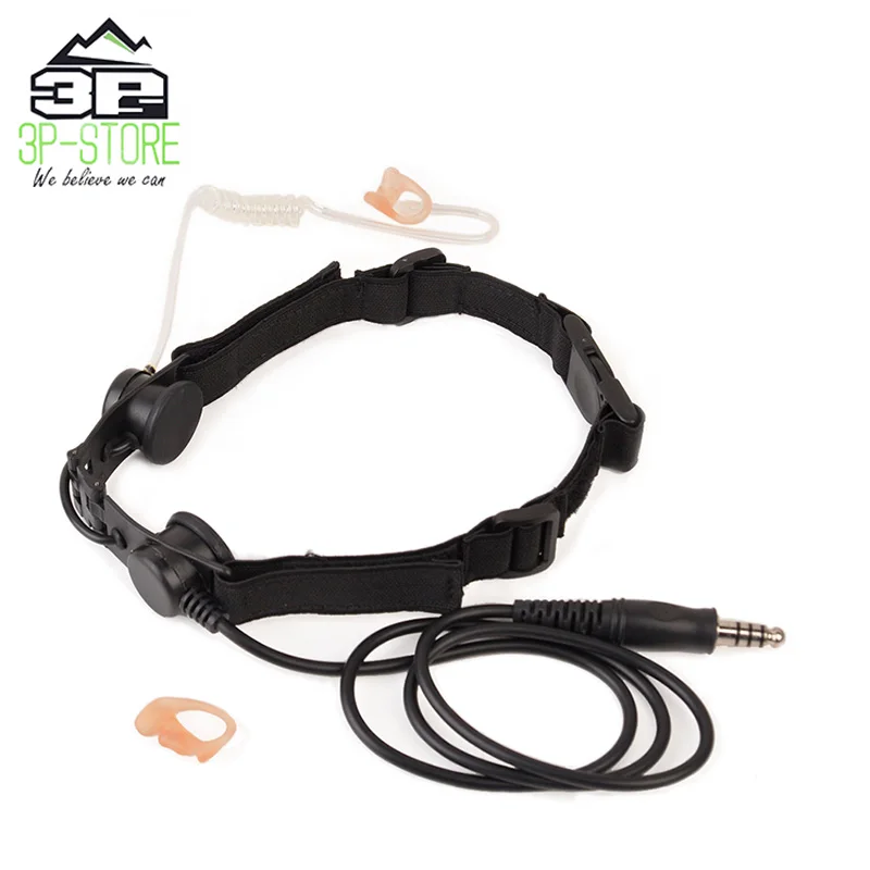 Z Tactical Throat Microphone Headset PTT Portable Radio Mic Neckband Hunting THROAT MIC Earphone WZ033 | Спорт и развлечения