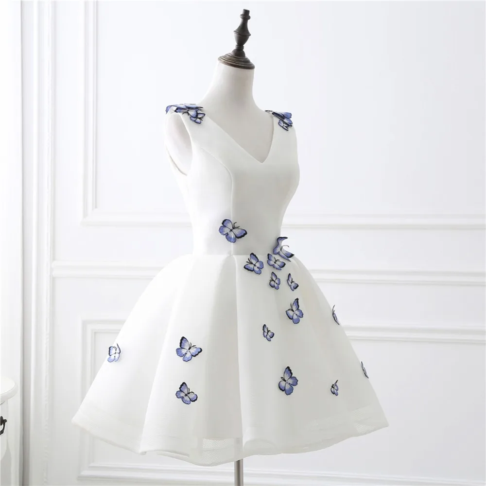 Ruthshen 100% реальное фото короткое коктейльное платье с v образным вырезом и синей