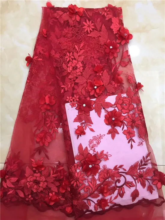 

2019 Latest Purple Embroidered African Lace Fabric High Quality With Beads Stones French Net Guipure Lace Fabrics For Wedding