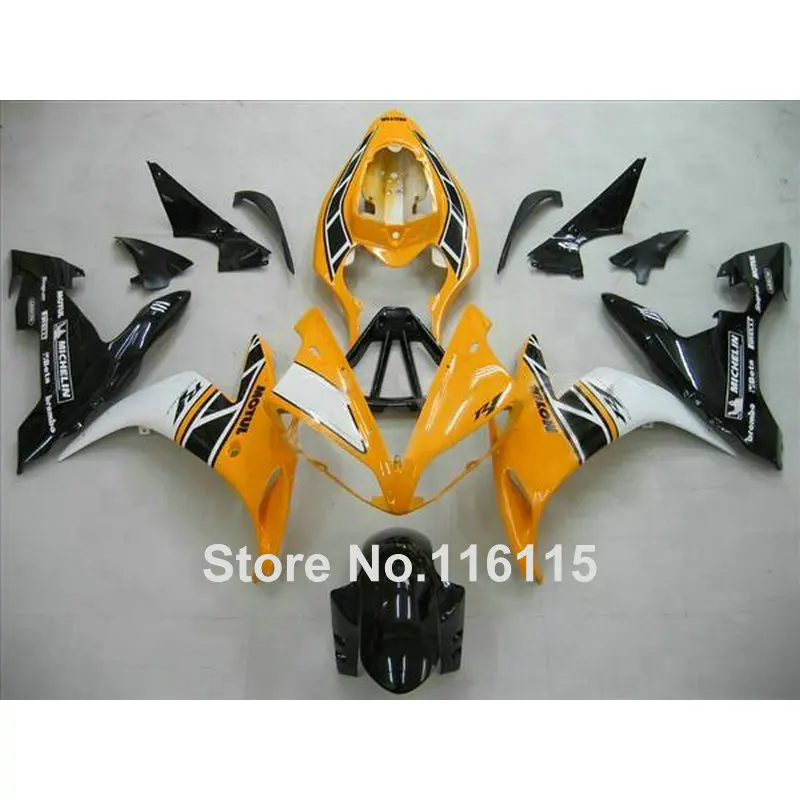 

MOTOMARTS идеально подходит для YAMAHA YZF R1 2004 2005 2006 белые оранжевые черные Обтекатели набор R1 04 05 06 обтекатель комплект 3290 полный injecti