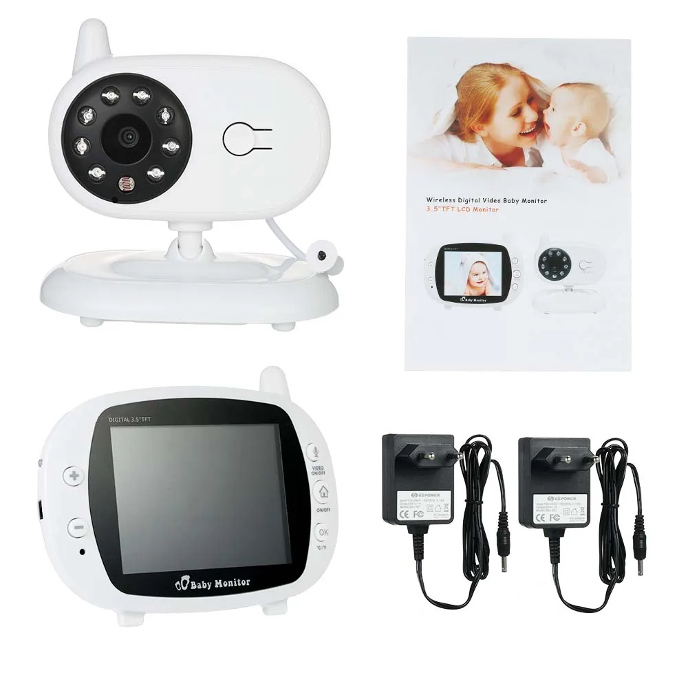 Беспроводная видеоняня с цветным ЖК дисплеем 3 5 дюйма 2 4 ГГц|Радионяни| |