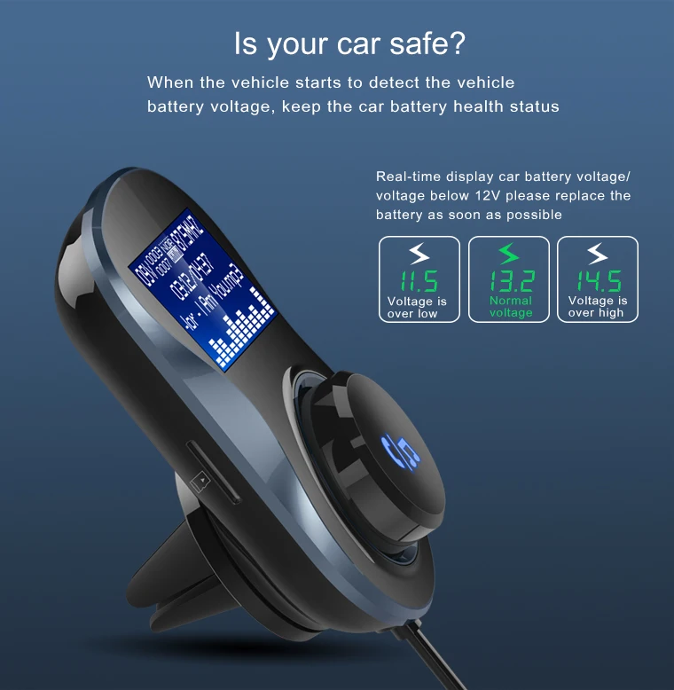 Bluetooth FM передатчик автомобильный комплект fm-модулятор Bluetooth Aux выход Handsfree автомобильный MP3-плеер 5 в 3.4A 2-USB зарядное устройство TF слот для карты