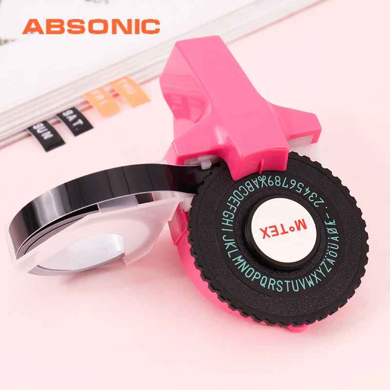Absonic 3D тиснение Motex E101 9 мм производитель этикеток для принтер для этикеток dymo Корейская цифровая буква пишущая машинка ручная маркировка