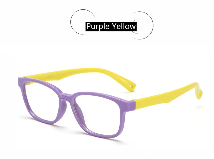 purple yellow WarBLade TR90 гибкие детские очки с ремешком квадратная оправа очки для детей Мальчики Девочки Степень Близорукость Оптические Оправы - Цвет оправы: purple yellow