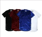 Оптовая продажа, велюровая бархатная футболка, футболка с коротким рукавом, Мужская футболка kanye west extended, футболка в стиле хип-хоп, Мужская модная футболка
