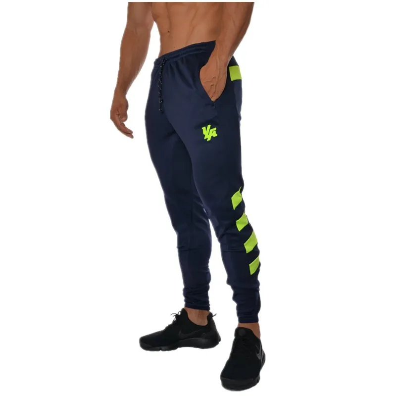 Navy Green Новинка, Мужские штаны для бега, штаны для бега, мужские тонкие штаны, футбольные тренировочные штаны, спортивные компрессионные штаны для тренировок - Цвет: Navy Green