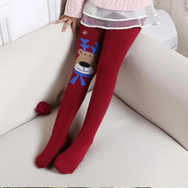 Новинка 2019 Рождественский олень хлопковые узкие штаны шланг для девочек