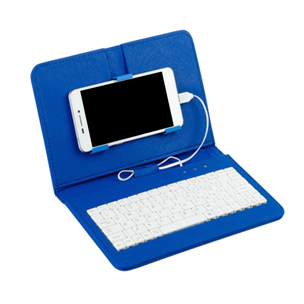 

4.8-6.0inch Phone Case PU Leather Flip Case Wired Keyboard Holster Universal Protector Replacement for Android