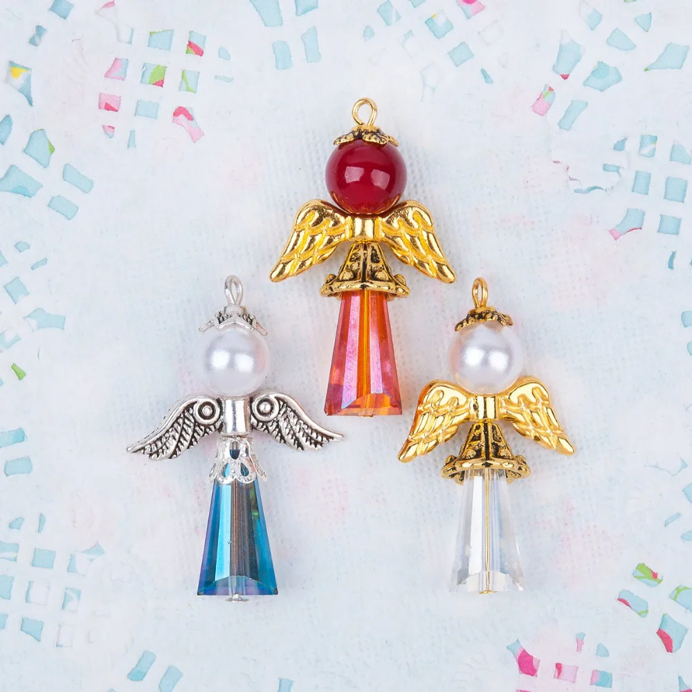 DoreenBeads Трендовое стеклянное Крыло ангела-хранителя подвески смешанные