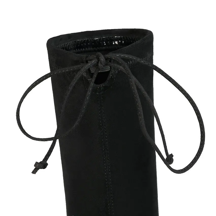 QUTAA/2020 женская повседневная обувь на шнурках с закругленным носком теплые зимние