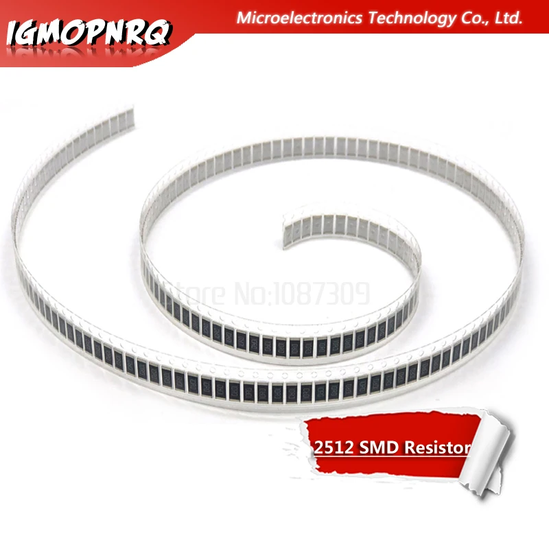 Фиксированный резистор 50 шт. 2512 SMD чип 5% 1 Вт 0.1R 0.01R 0.05R 0.001R 0.33R 1R 0R 10R 100R 1K 0 001 01 33 05 10 100