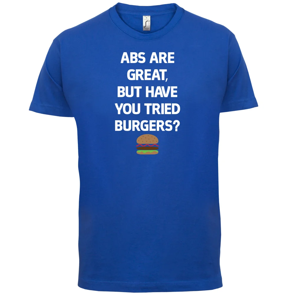 Abs отлично Burgers Мужская футболка забавная/Диета/здоровая Футболка с принтом