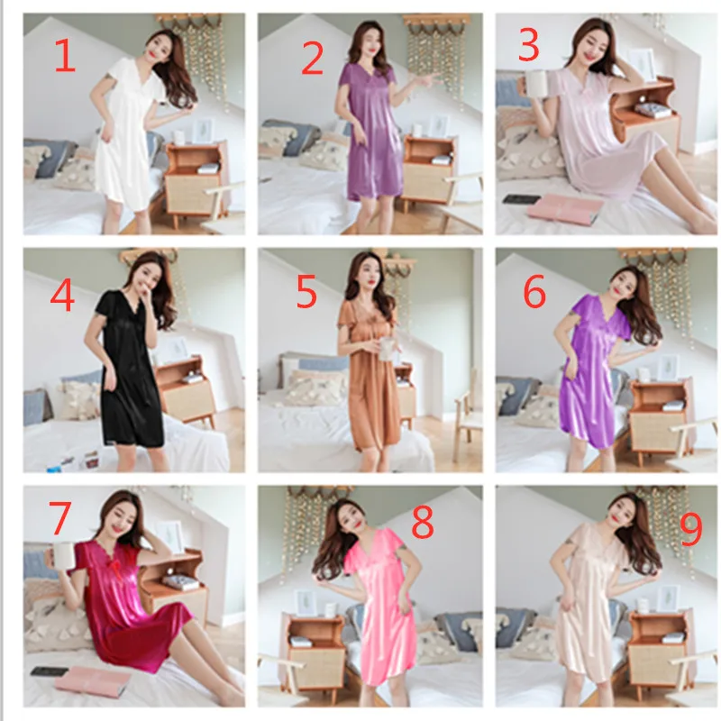 Большие размеры сексуальное женское шелковое ночное белье женская ночная