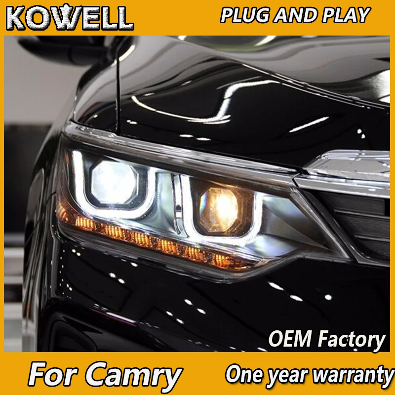 KOWELL автомобильный Стайлинг для Camry фар 2014 2015 2016 2017 Новый V55 светодиодные фары