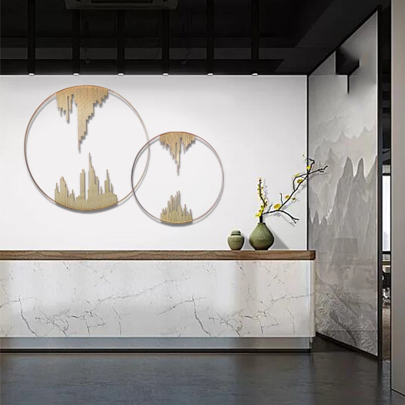 Китайский кованый железный пейзаж 3D стикер на стену аксессуары для отеля крыльцо