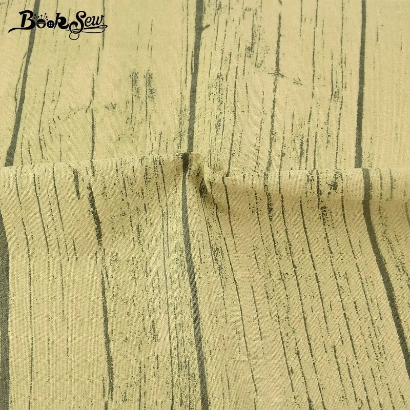 Хлопчатобумажная льняная ткань Booksew для кукол бежевая линия тканевая занавесок