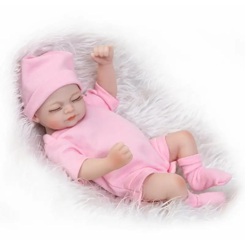 

Full silicone reborn baby dolls 26cm girl reborn babies mini dolls can bathe bebe alive reborn bonecas