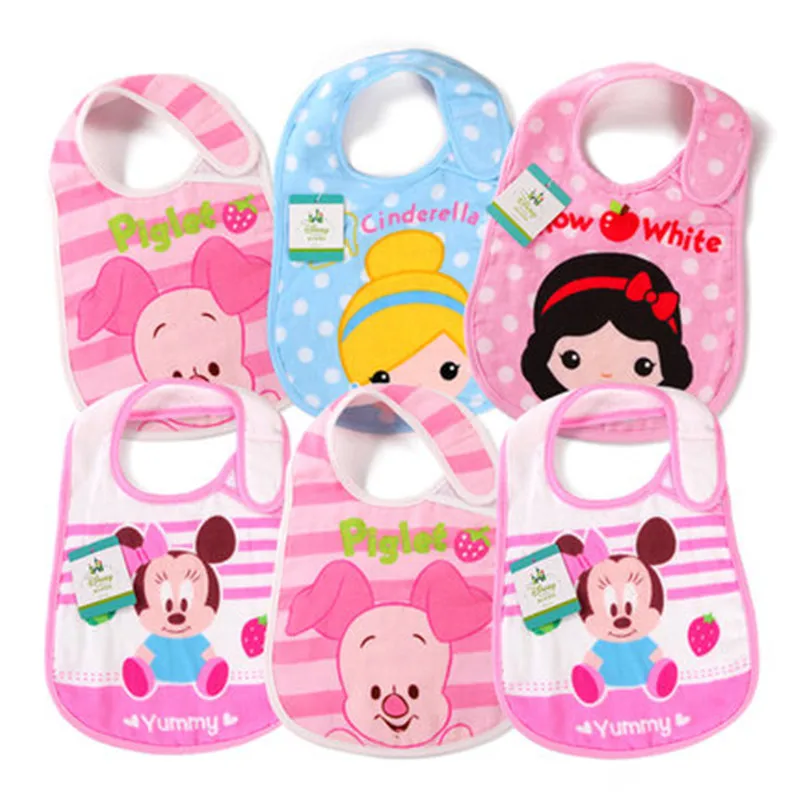 Disney Baby primary новорожденных детей хлопок марля мультфильм нагрудники Микки детские рот воды полотенце супермягкий впитыватель 6 шт./партия