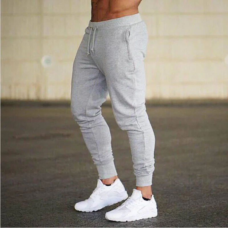 New 2019 Autumn Joggers Mens Slim Fit Sweatpants Gyms Pants Fitness Workout Solid Sportswear Trousers Male Fashion Pencil | Мужская