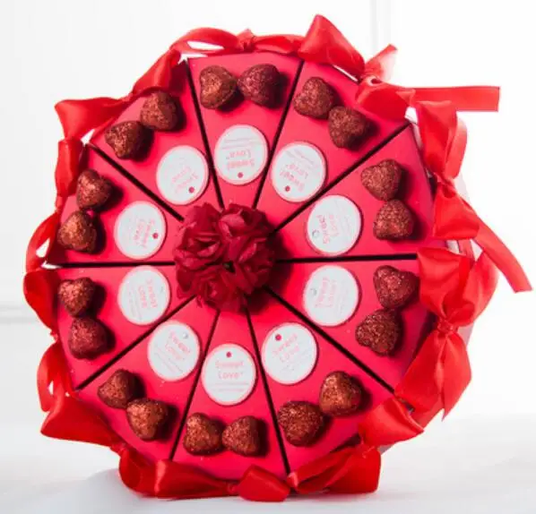 50 шт. золотые красные синие треугольные коробки для конфет|Подарочные сумки и