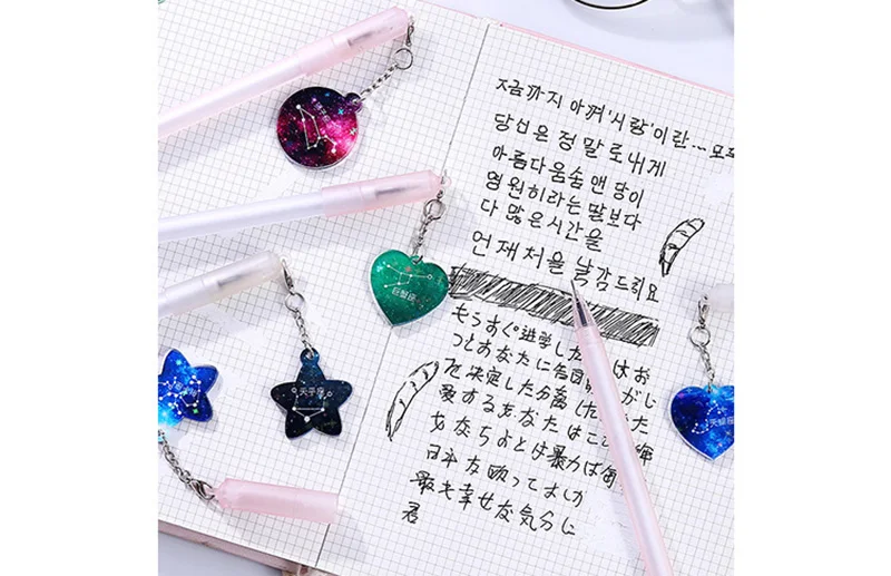 1 шт. Милая гелевая ручка созвездие кулон для студентов Kawaii канцелярские принадлежности ручка для подписи подарки Escolar Papelaria офисные школьные принадлежности