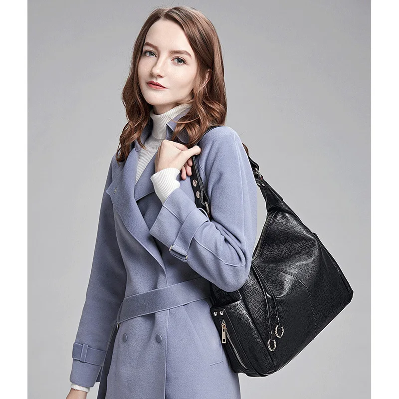 Женская сумка из натуральной воловьей кожи тоут через плечо с кисточками 2020|tote