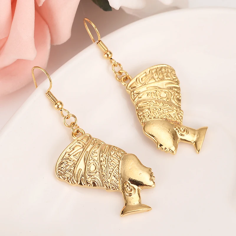 Золотые африканские Женские Висячие Серьги Дубай женские модные ювелирные