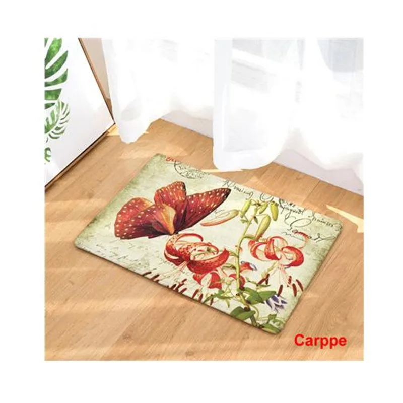 Придверные коврики с рисунком бабочки напольные для кухни и ванной комнаты