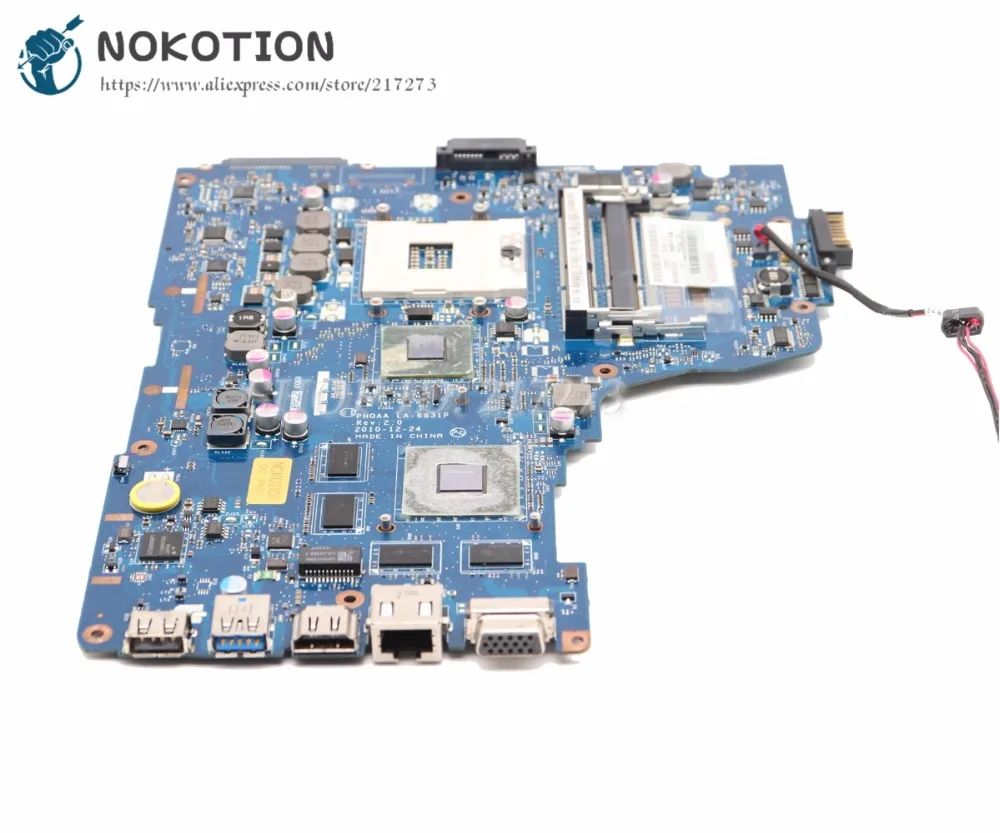 NOKOTION K000121720 PHQAA LA-6831P материнская плата для ноутбука Toshiba satellite P750 P755 Материнская плата ноутбука GT540M HM65 DDR3