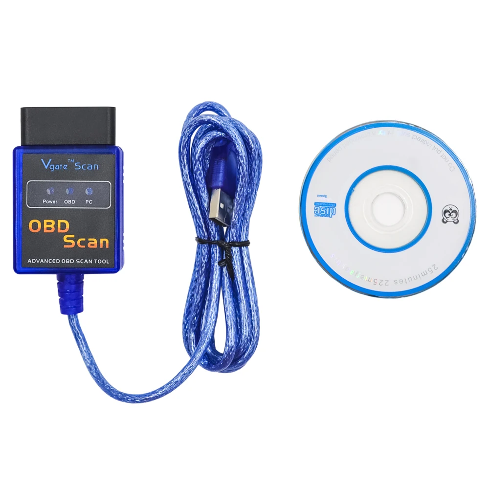 Vgate USB ELM327 OBD2/OBDII ELM 327 V2.1 авто код читателя OBD SCAN автомобиль инструменту диагностики