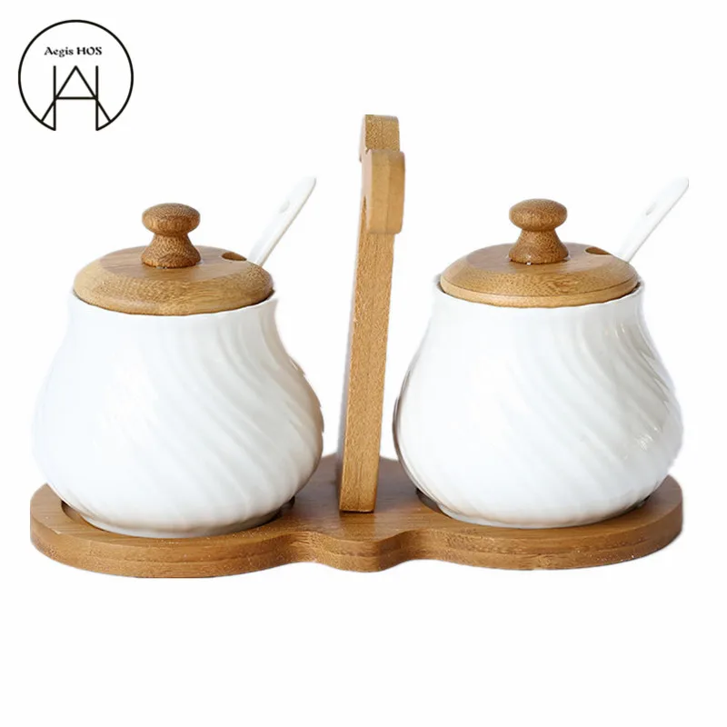 Дешевые минималистский 2 комплекта сахарница керамическая приправ кухонная