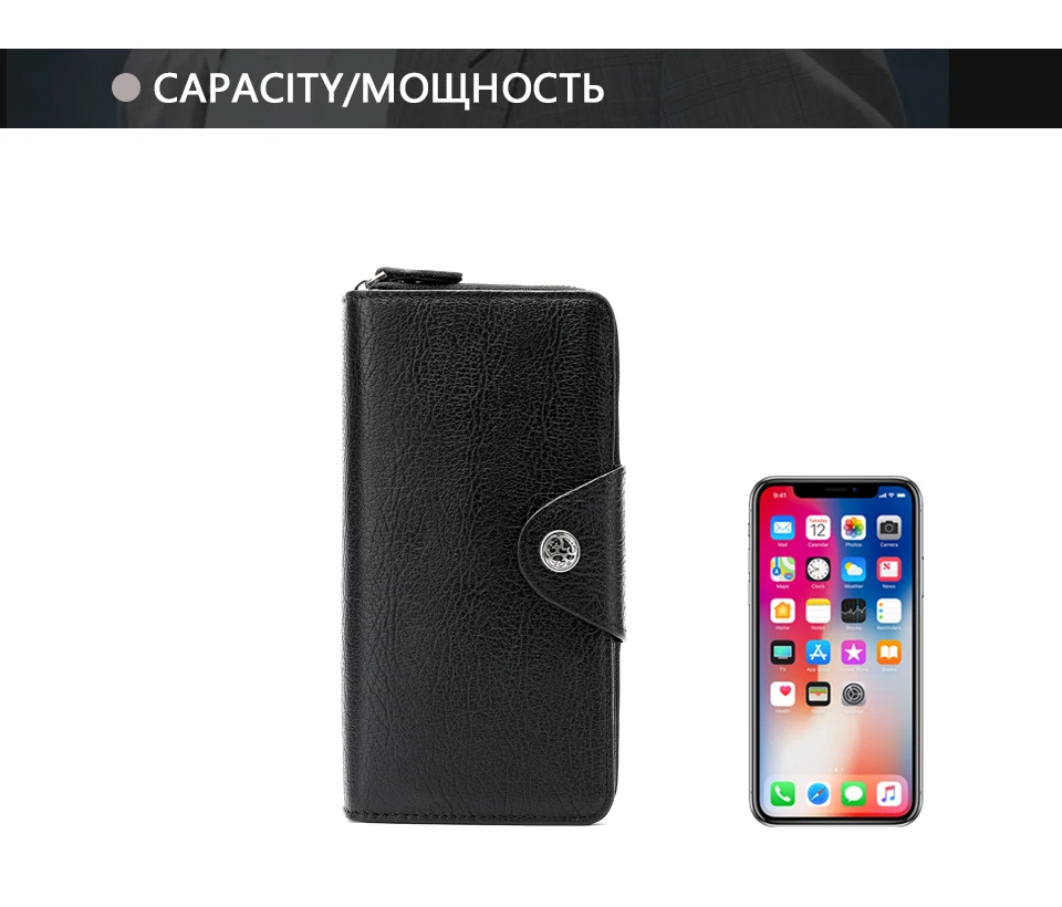 Мужской клатч WESTAL из натуральной кожи, Длинный кошелек для монет, мужской кошелек на молнии, сумка для денег, мужской кошелек, держатель для карт 5500
