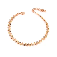 18k color gold car flower beads woven bracelet ladies