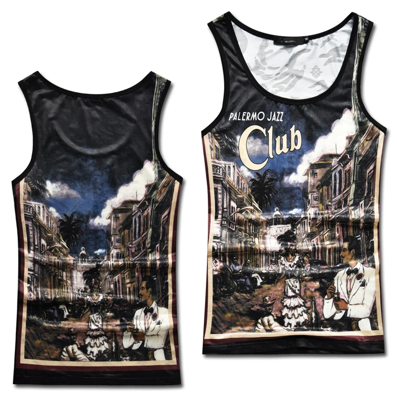 Мужская майка с рисунком для бодибилдинга летняя стрингером одежда тренажерных