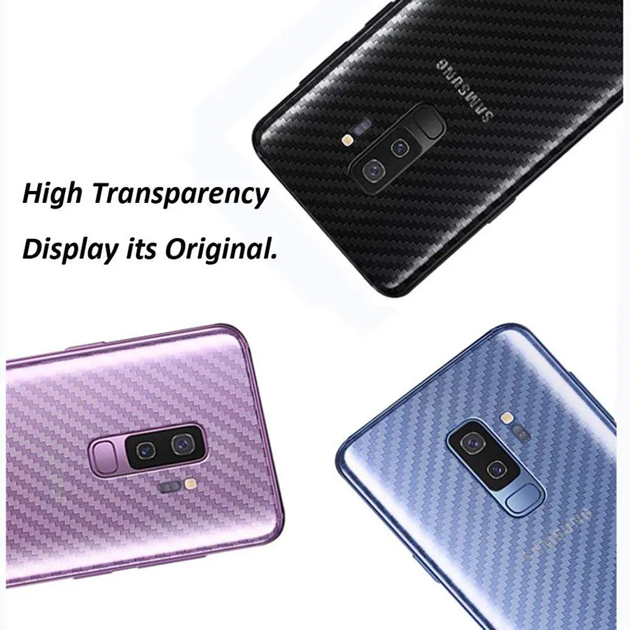 5Pcs 3D Carbon Fiber Rear Screen Protector Back Protective Guard Film For Samsung Galaxy Note 9 S9 S8 S7 edge A8 A6 Plus 2018 | Мобильные