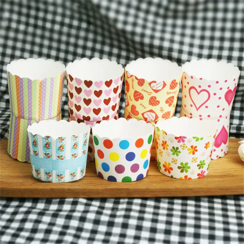 50 шт./лот Бумага печь для выпечки Инструмент Красочные Cup Cake tray лайнера чашки