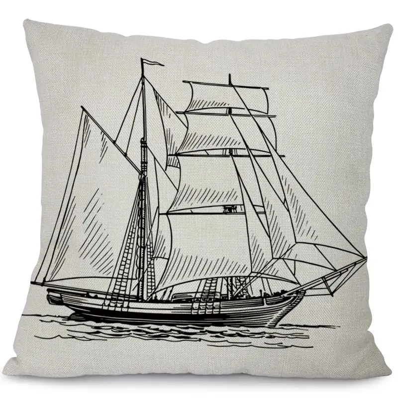 Miracille подушки с морским якорем в средиземноморском стиле шлем без наполнения